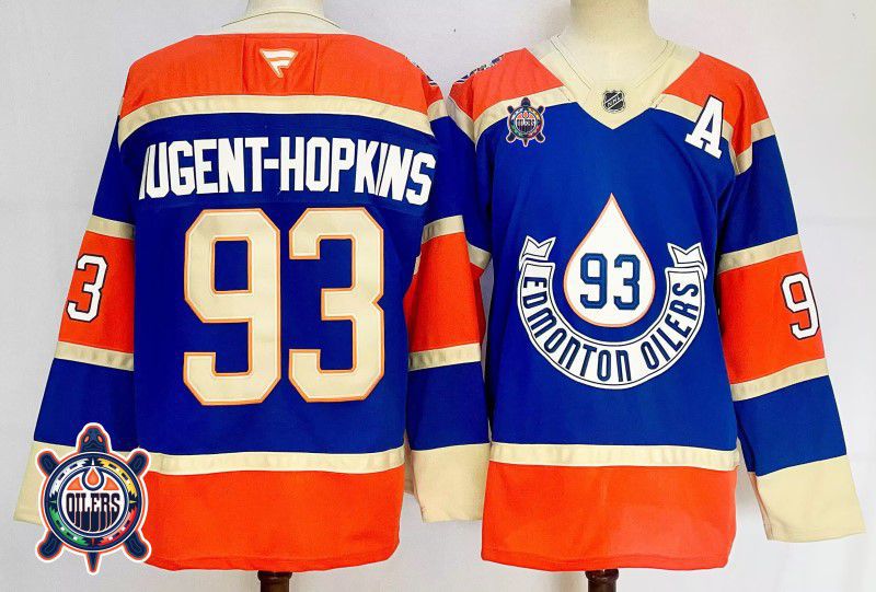 Men Edmonton Oilers 93 Nugent-Hopkins Blue Fanatics 2025 NHL Jersey style 6